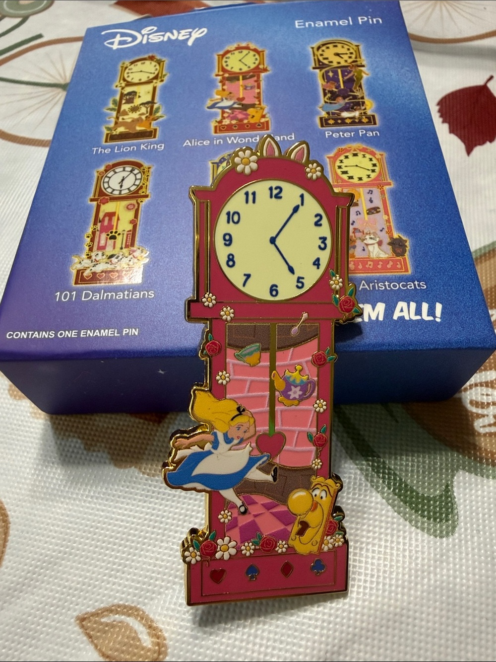Disney Alice Enamel Grandfather Clock Pin